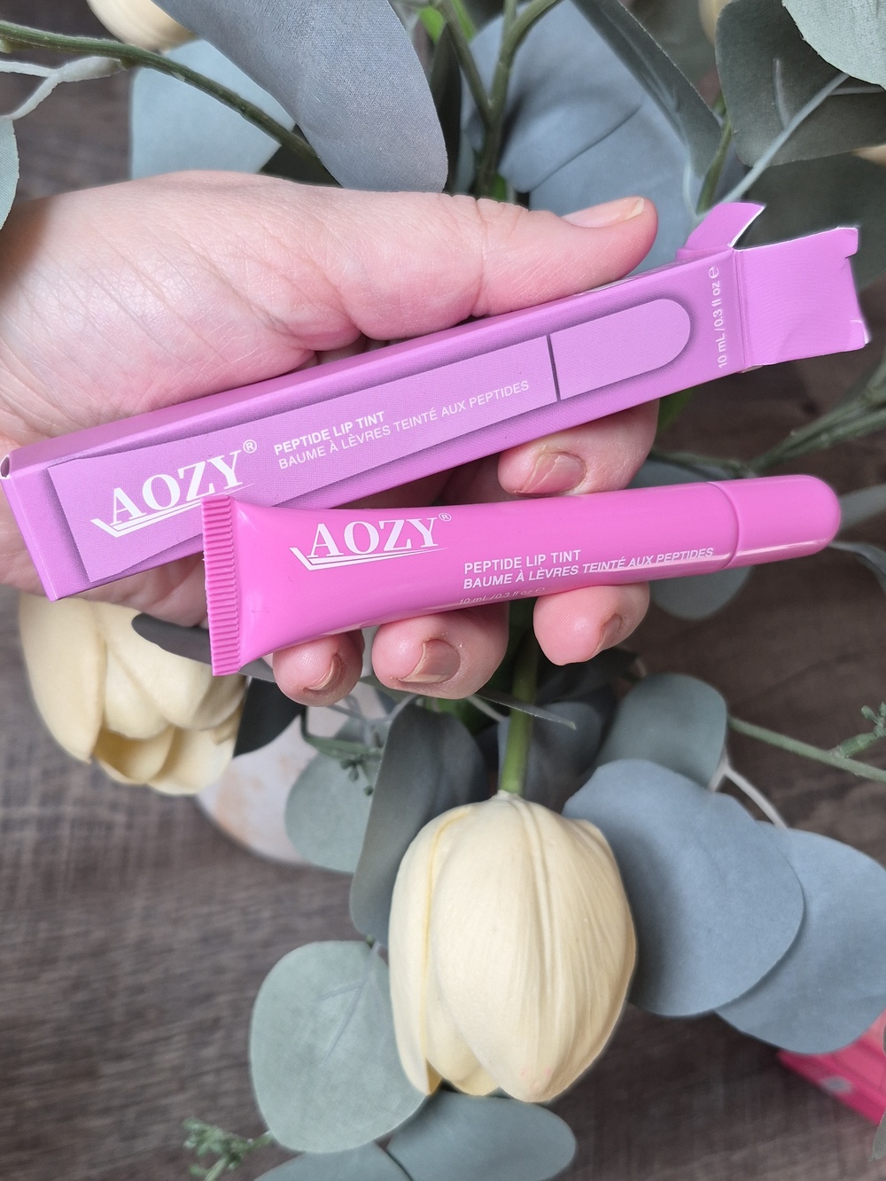 AOZY Pink Tinted Lip Balm — Hydrating Pink Gloss Lip Plump.